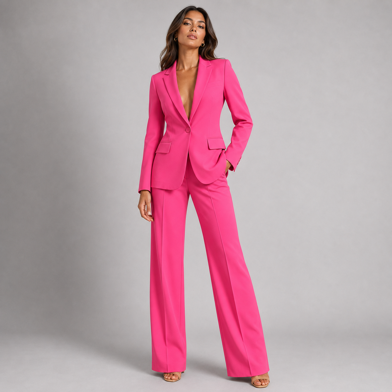 Audrey | Women's Tailored Blazer and Wide-Leg Trouser Suit Set