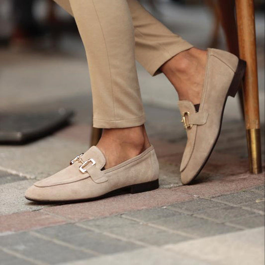 Makar | Men's Suede Loafers With A Stirrup Detail An Elegant Slip-on Design