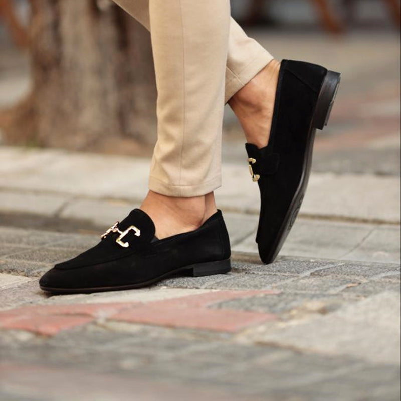 Makar | Men's Suede Loafers With A Stirrup Detail; An Elegant Slip-on Design.