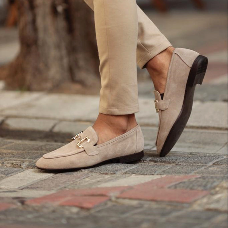 Makar | Men's Suede Loafers With A Stirrup Detail; An Elegant Slip-on Design.