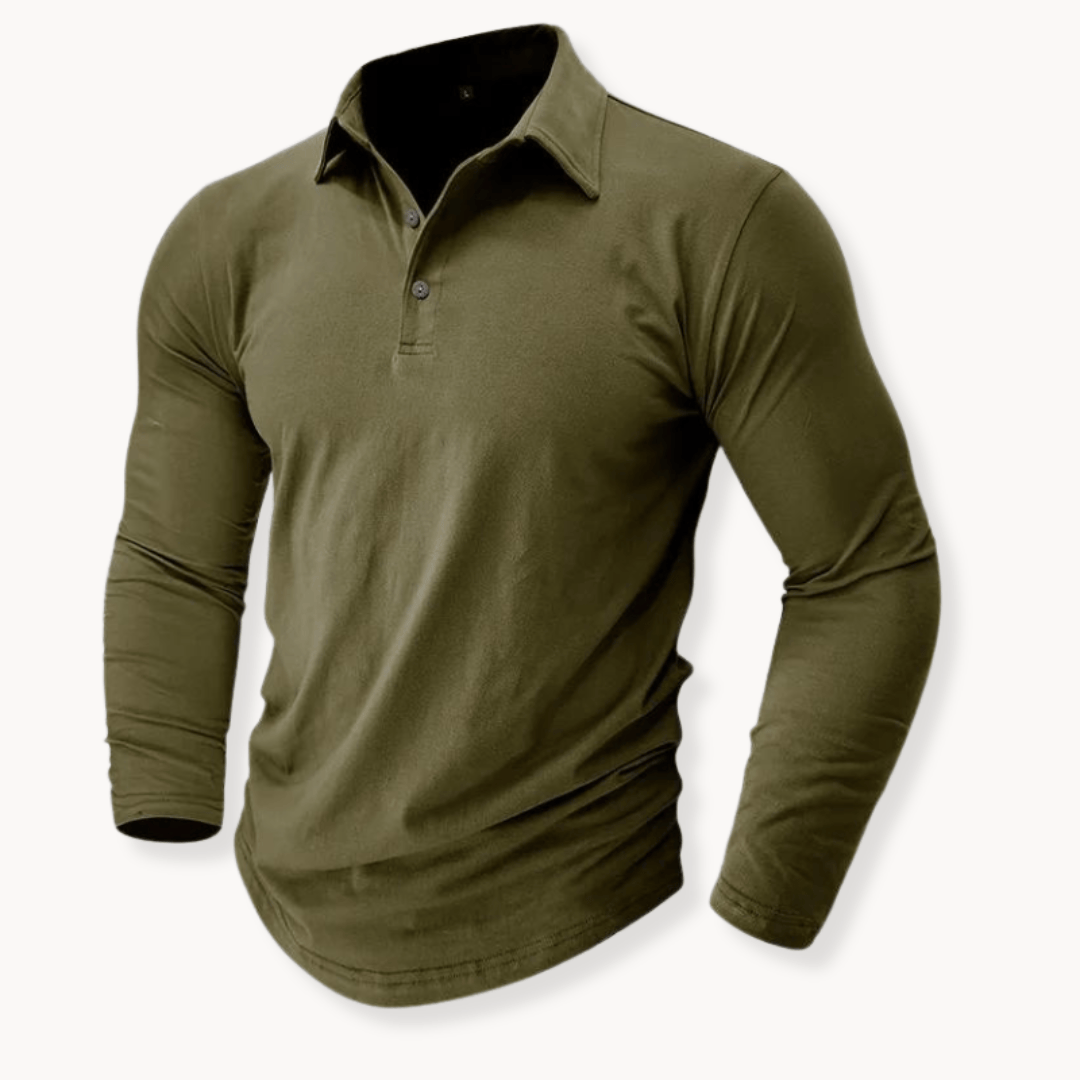 Alder | Long Sleeve Knit Polo Shirt