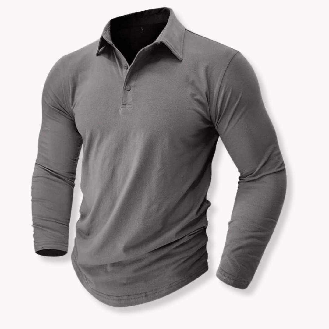 Alder | Long Sleeve Knit Polo Shirt