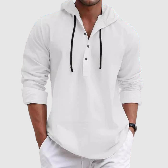 Arvid | Hooded Long Sleeve Shirt For Men
