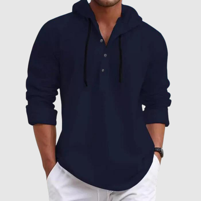 Arvid | Hooded Long Sleeve Shirt For Men