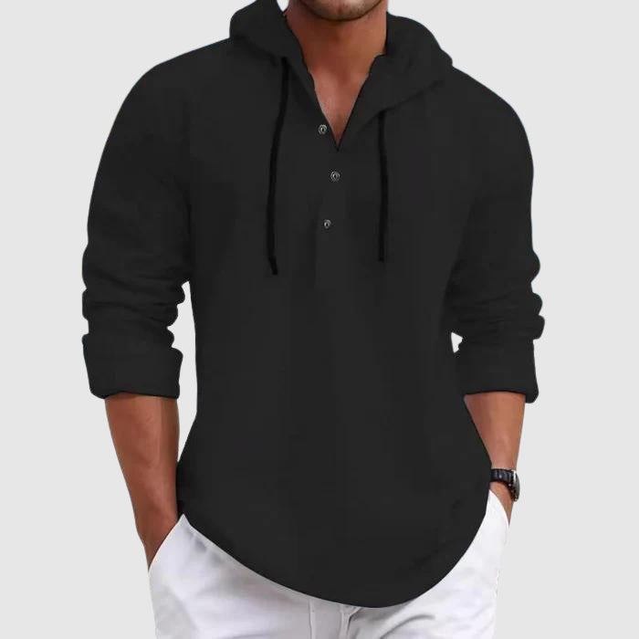 Arvid | Hooded Long Sleeve Shirt For Men