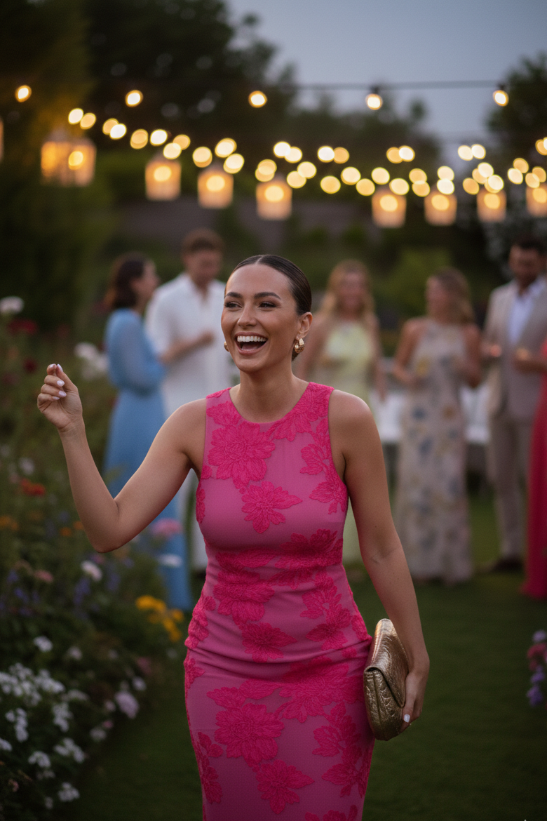 Lumière | Loose Fitting Sleeveless Dress With Floral Embroidery