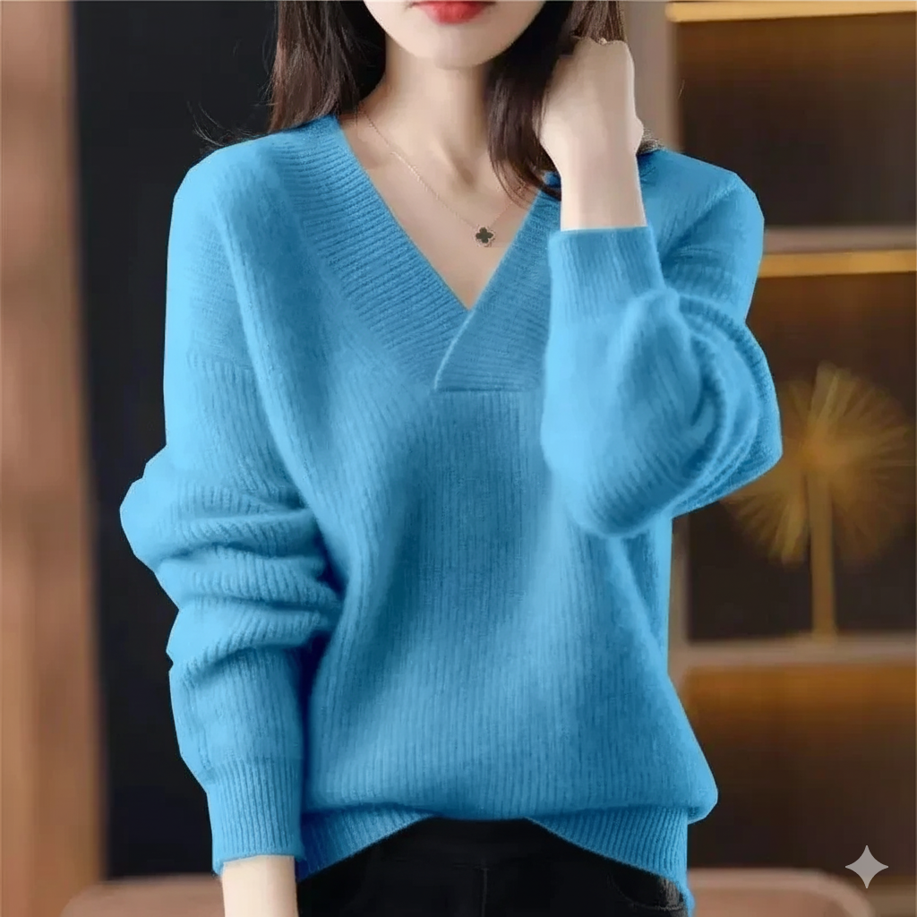 Valerie | Cashmere Blend Sweater With V Neck
