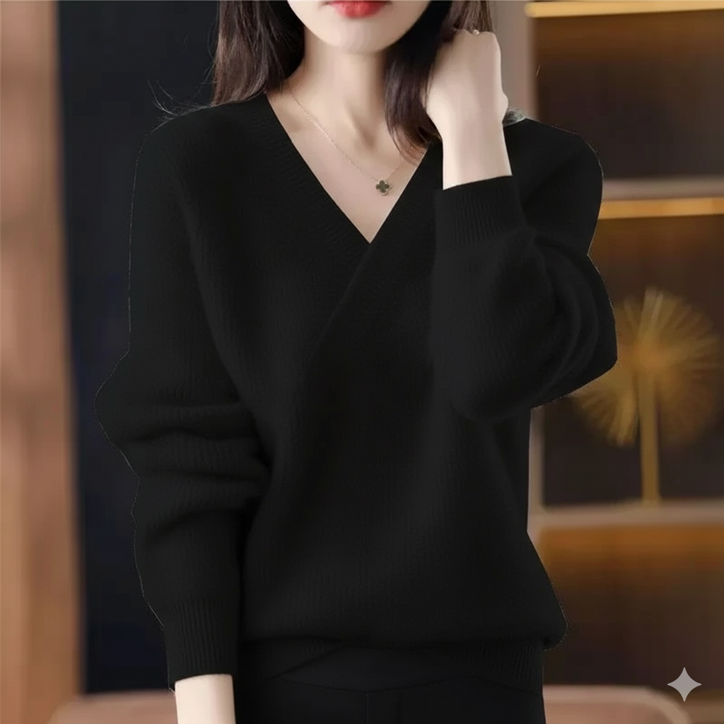 Valerie | Cashmere Blend Sweater With V Neck