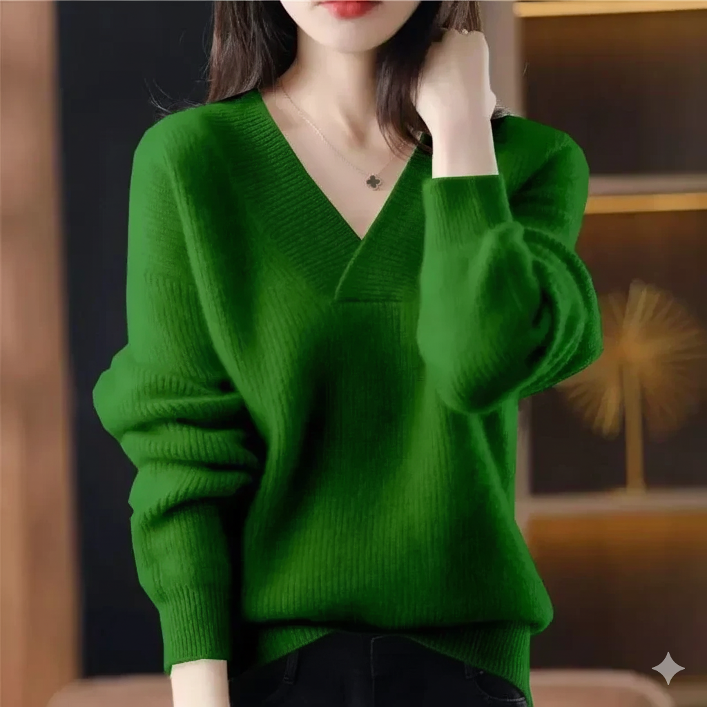 Valerie | Cashmere Blend Sweater With V Neck