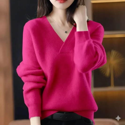 Valerie | Cashmere Blend Sweater With V Neck
