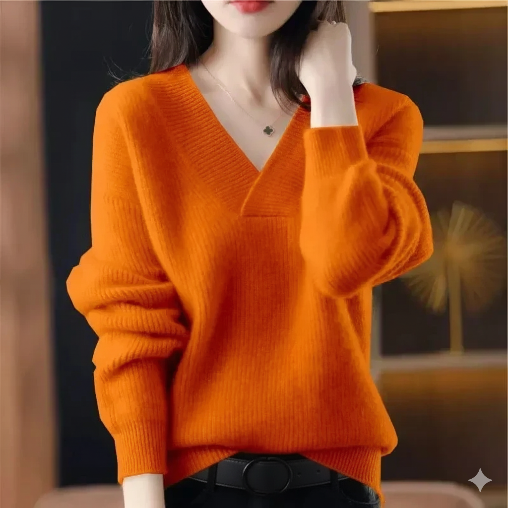 Valerie | Cashmere Blend Sweater With V Neck