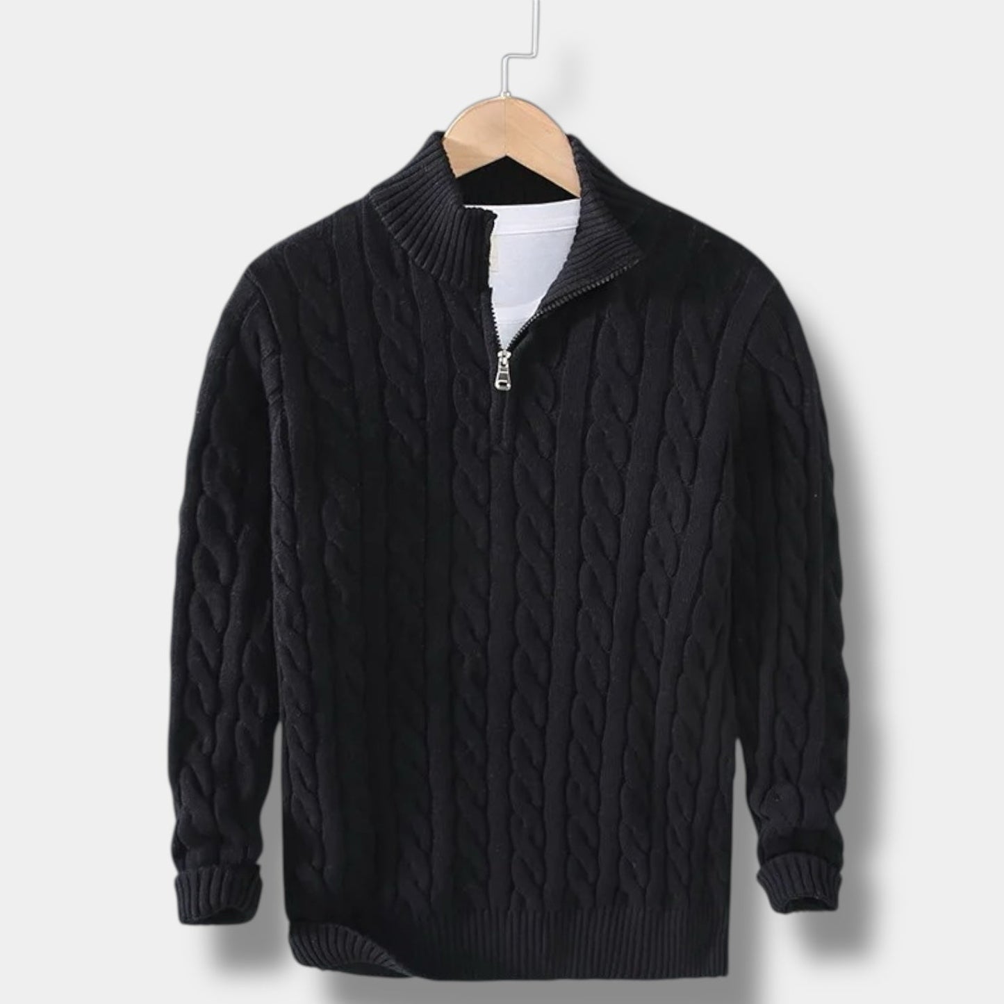 Edward | Jacquard Mock Neck Sweater For Men