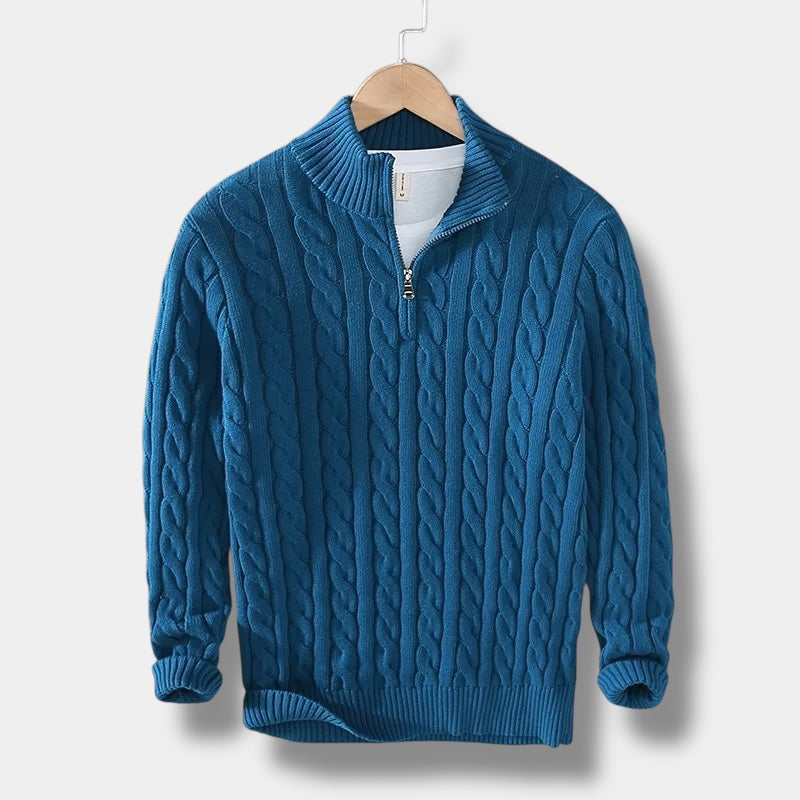 Edward | Jacquard Mock Neck Sweater For Men
