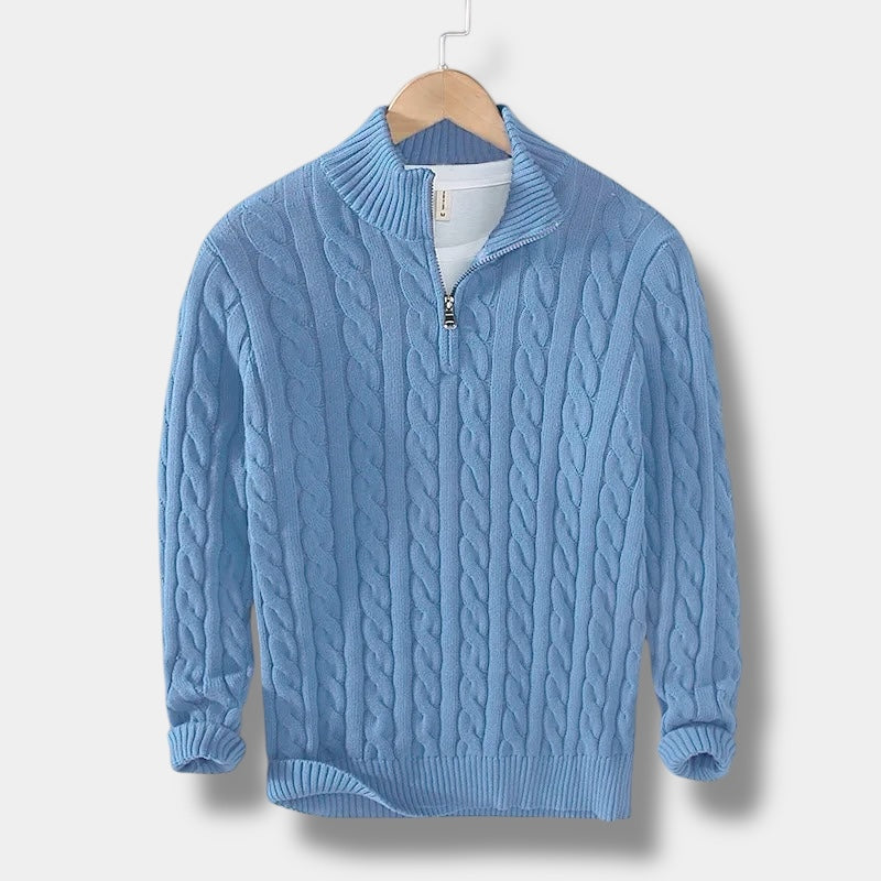 Edward | Jacquard Mock Neck Sweater For Men