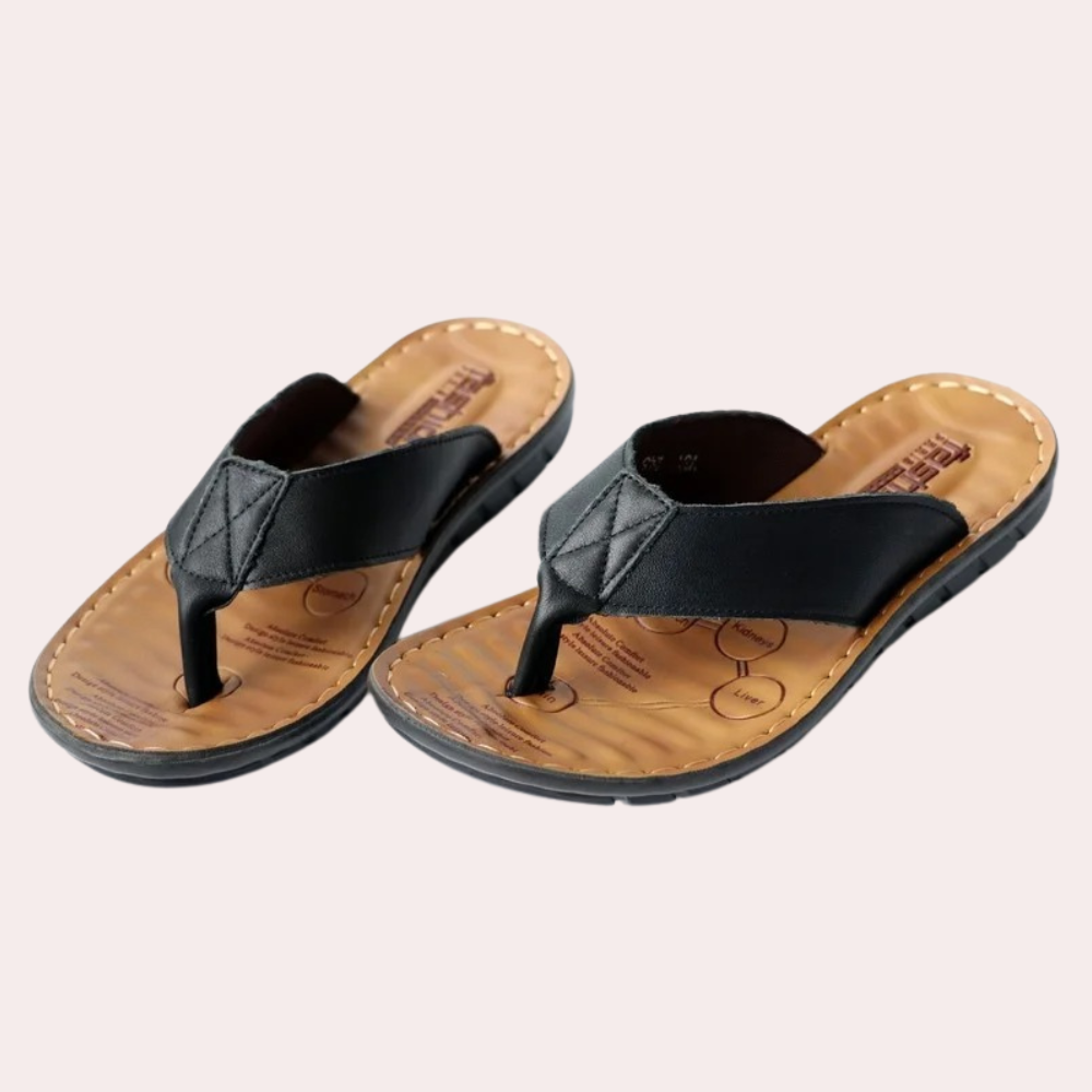 Nazar | Men’s Leather Toe Post Summer Flip Flop Sandals