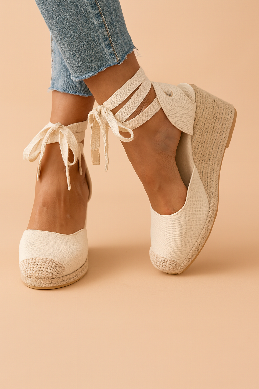 Maja | Wedge sandals with ties 2