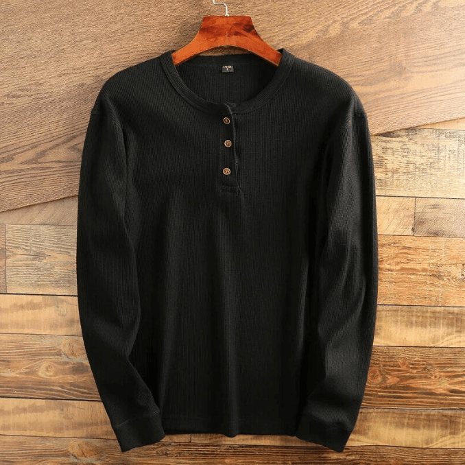 Men's Henley Shirt | Waffle Knit & Relaxed Fit