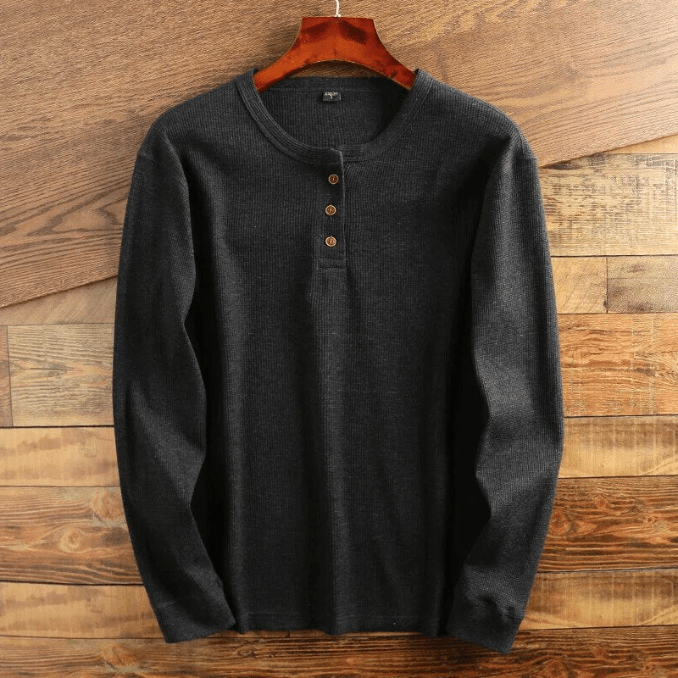 Men's Henley Shirt | Waffle Knit & Relaxed Fit