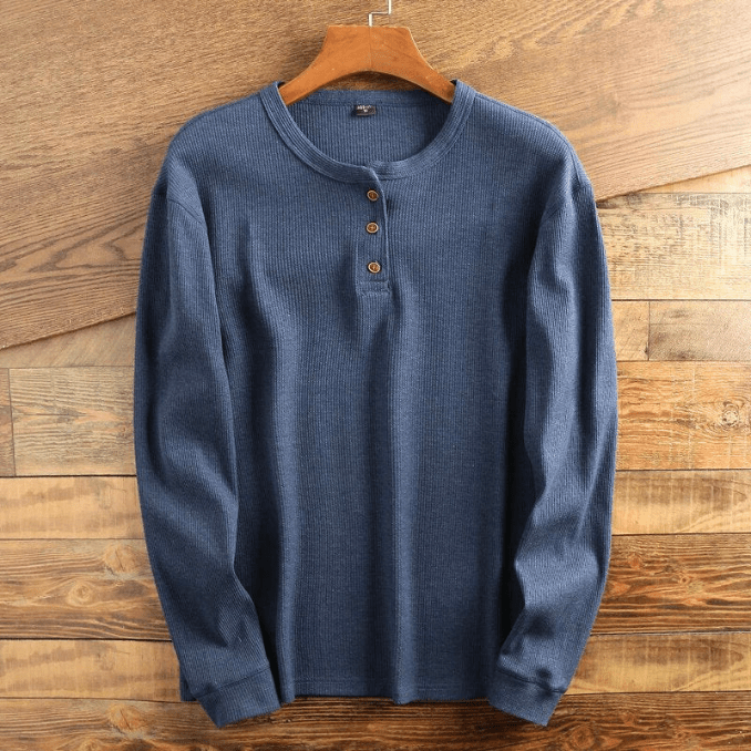 Men's Henley Shirt | Waffle Knit & Relaxed Fit