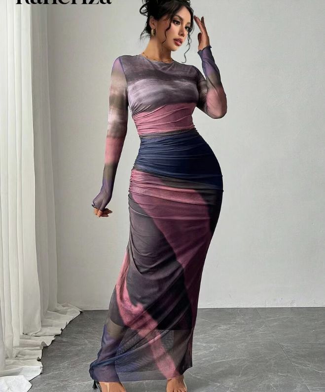 Torina | Printed Bodycon Maxi Dress