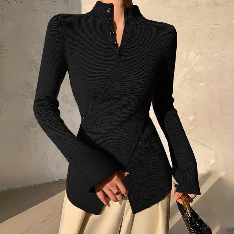 Maya | Women's Mock Neck Wrap Sweater