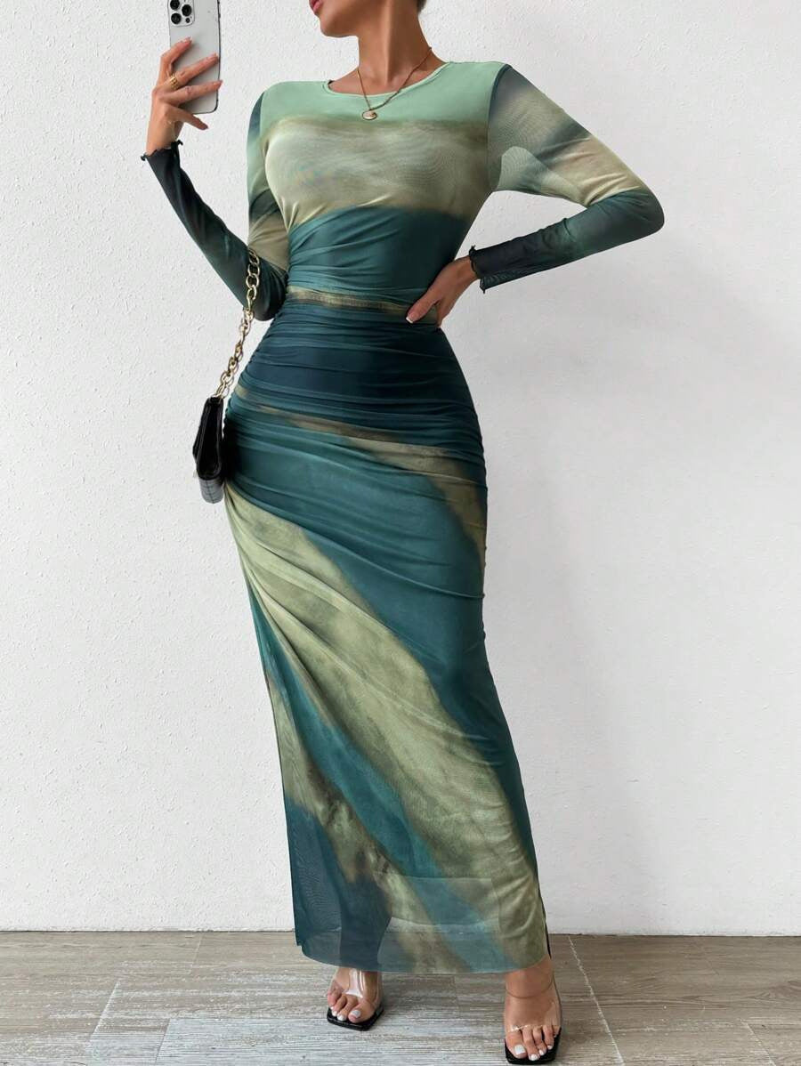 Torina | Printed Bodycon Maxi Dress