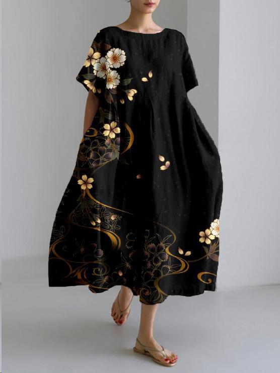 Beatrice - Floral Print Casual Long Dress