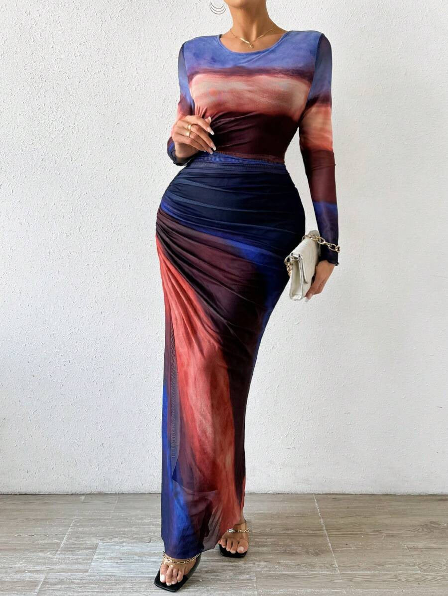 Torina | Printed Bodycon Maxi Dress