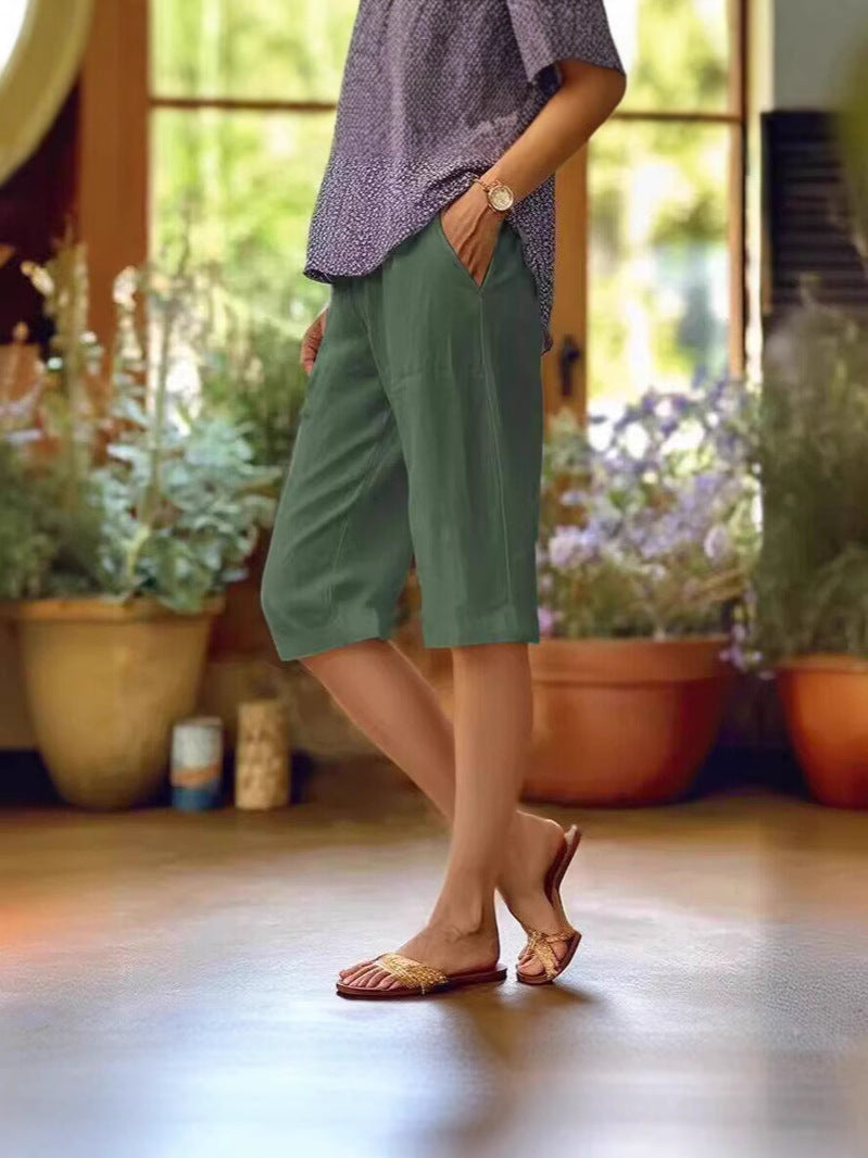 Faye | Women's Summer Shorts, Straight Leg Knee Length