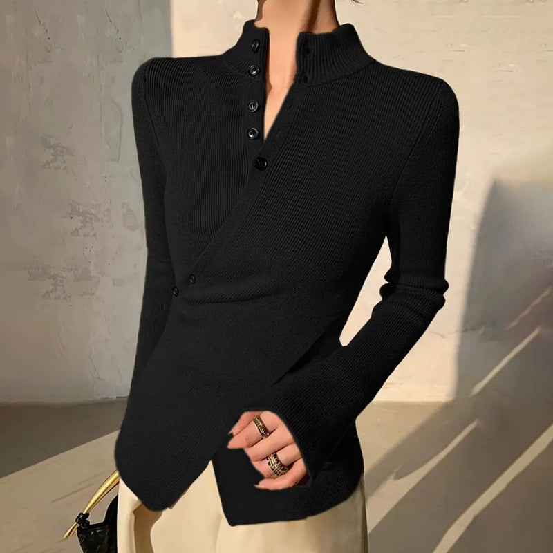 Maya | Women's Mock Neck Wrap Sweater