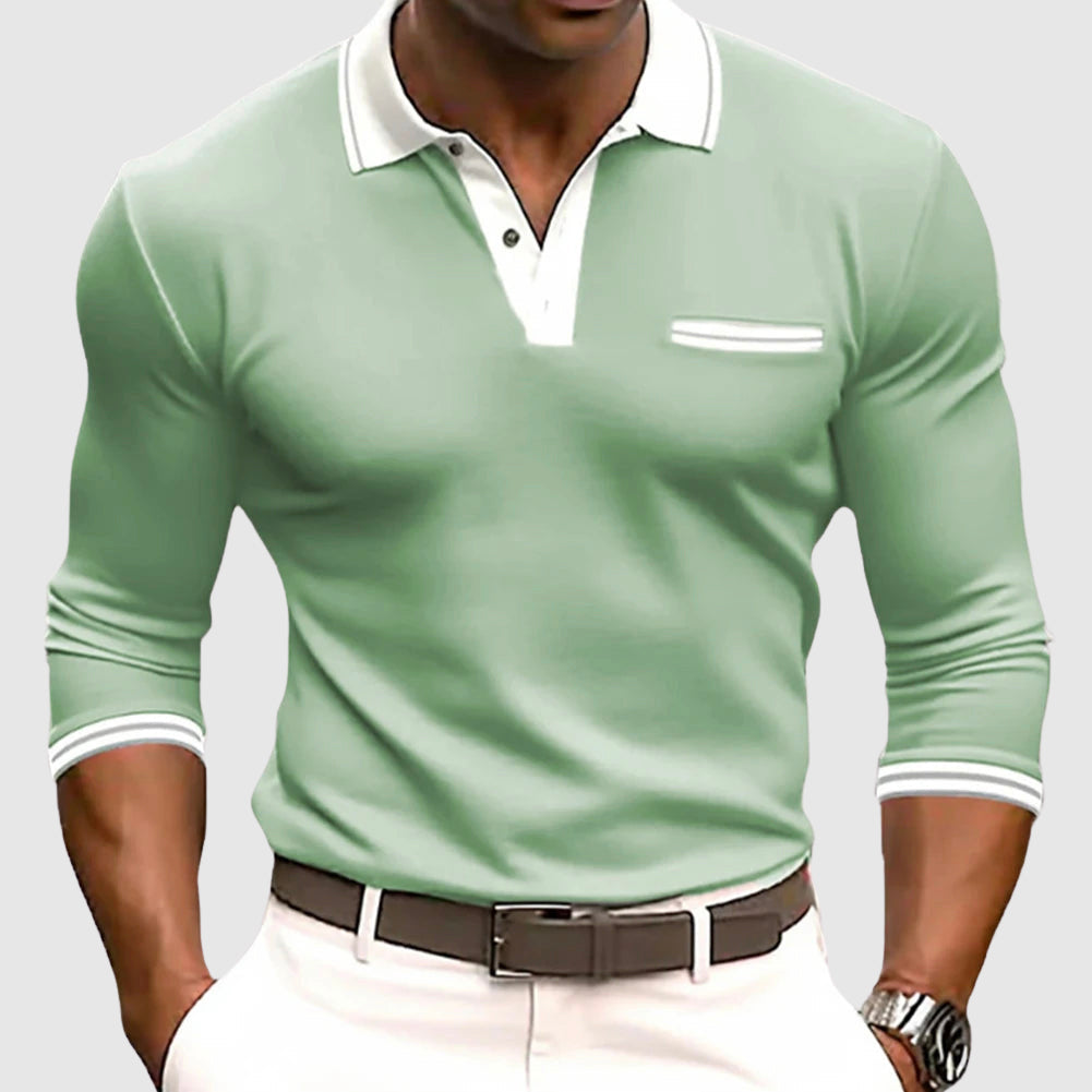 Roberto | Long Sleeve Contrast Shirt For Men