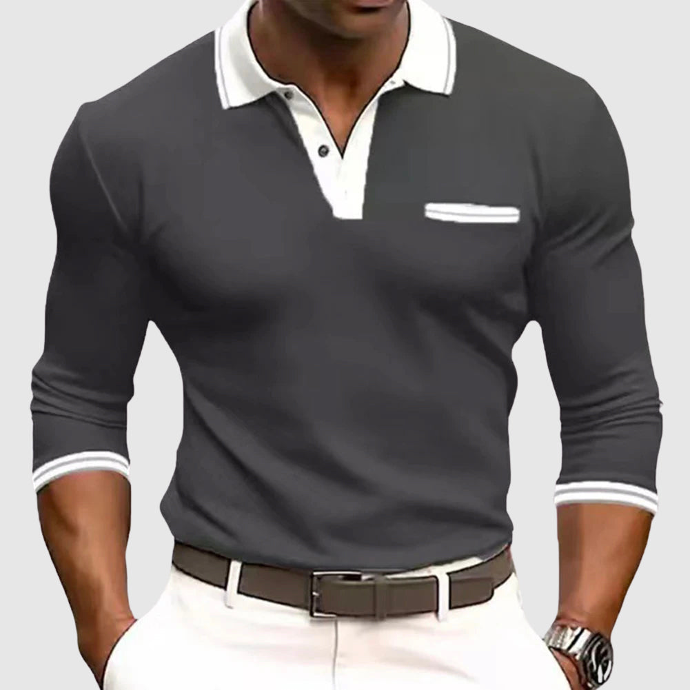 Roberto | Long Sleeve Contrast Shirt For Men