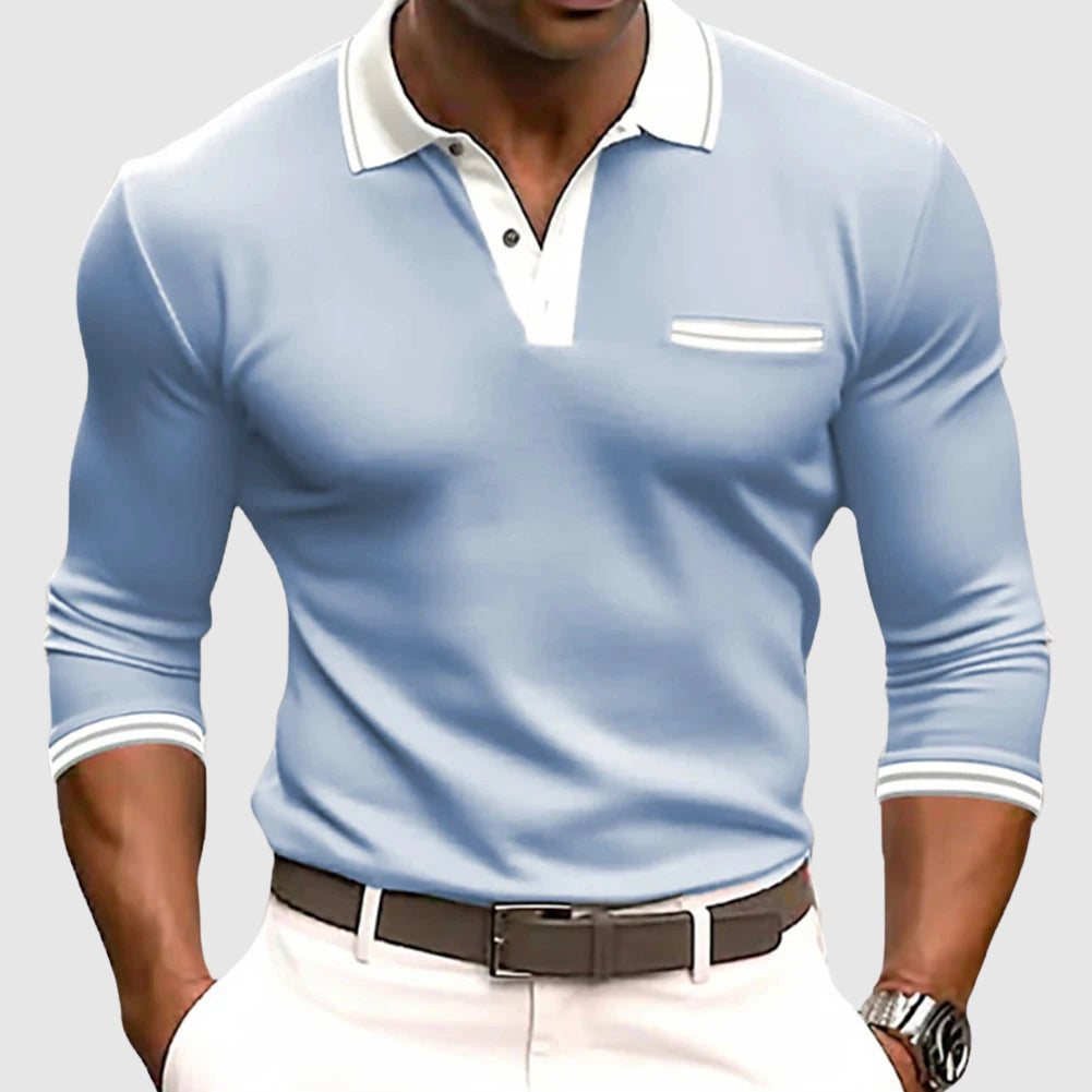 Roberto | Long Sleeve Contrast Shirt For Men