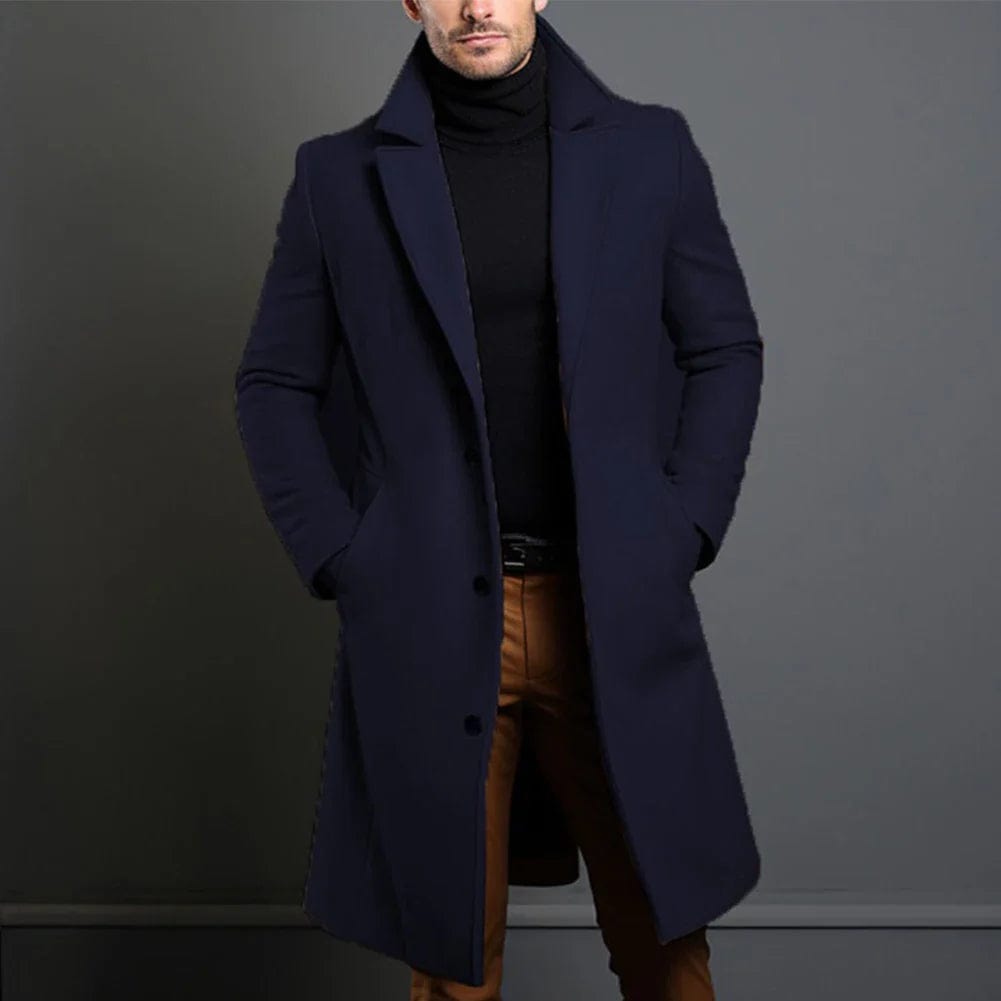 Leonard | Men’s Long Wool Overcoat