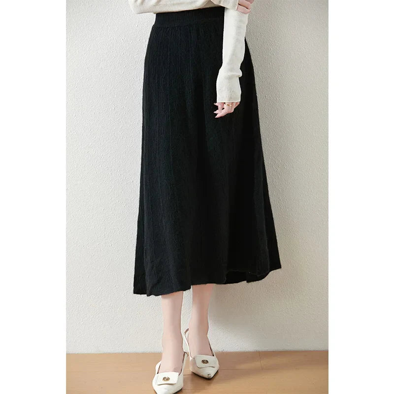 Elara | A Line Knit Skirt For Women