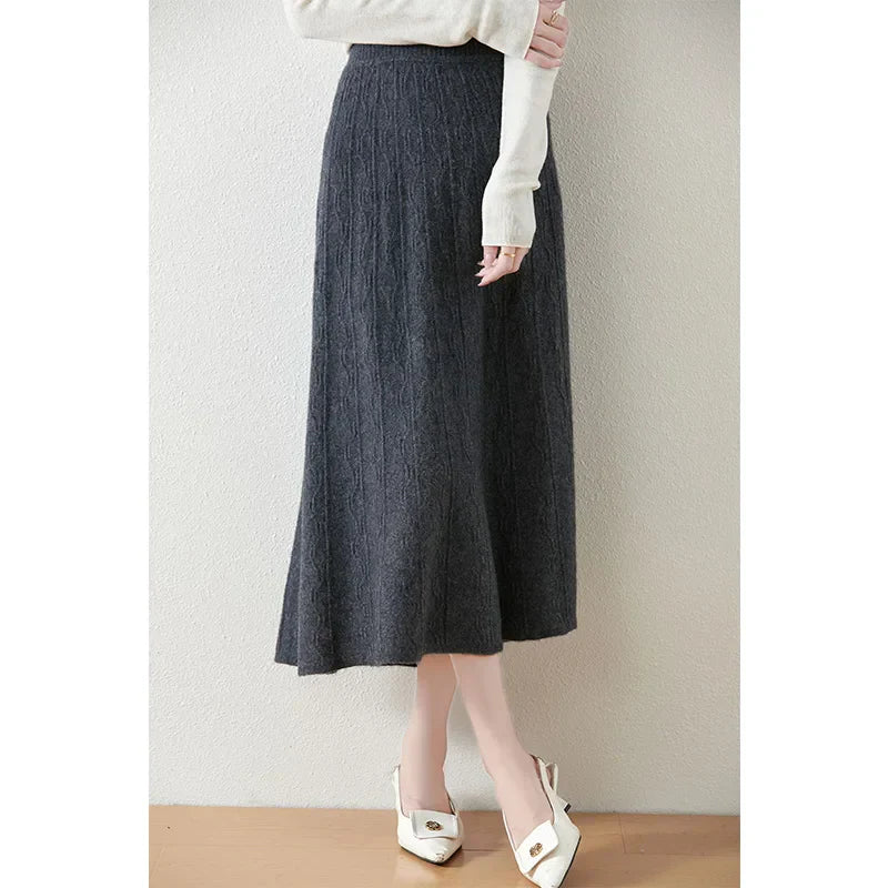Elara | A Line Knit Skirt For Women