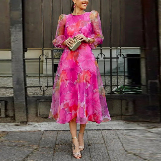 Eloria | Floral Sheer Midi Dress