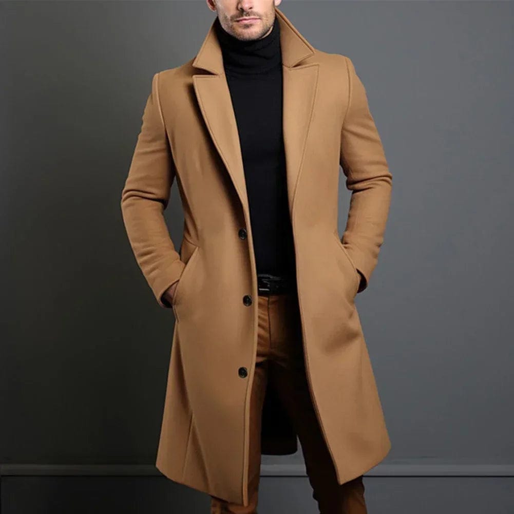 Leonard | Men’s Long Wool Overcoat