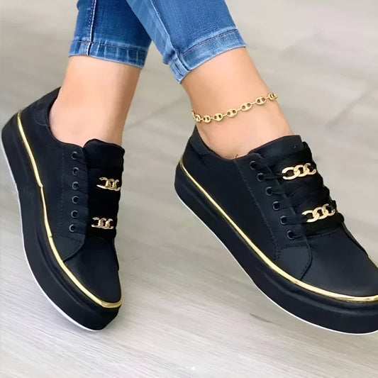 Aveline | Comfortable Chain Accent Sneakers