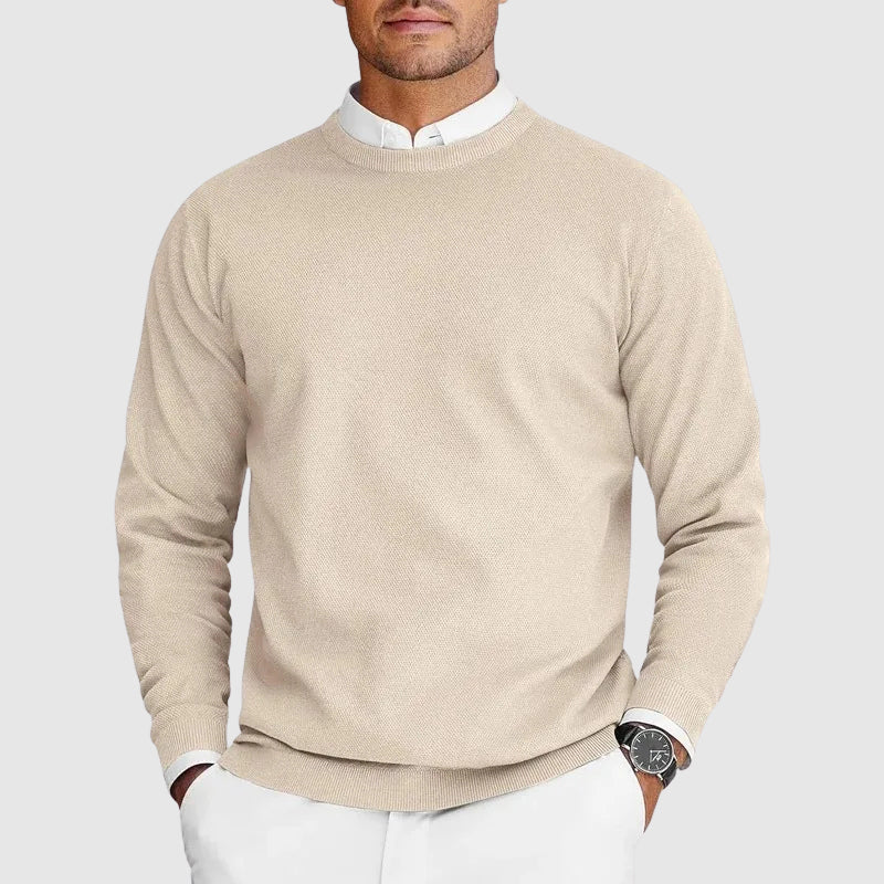 Signature Tailored Crewneck Knit Sweater