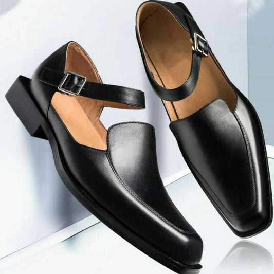 Theodore | Black Leather Sandals