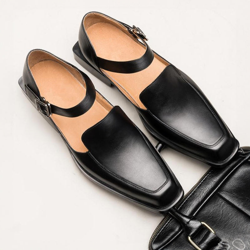 Theodore | Black Leather Sandals