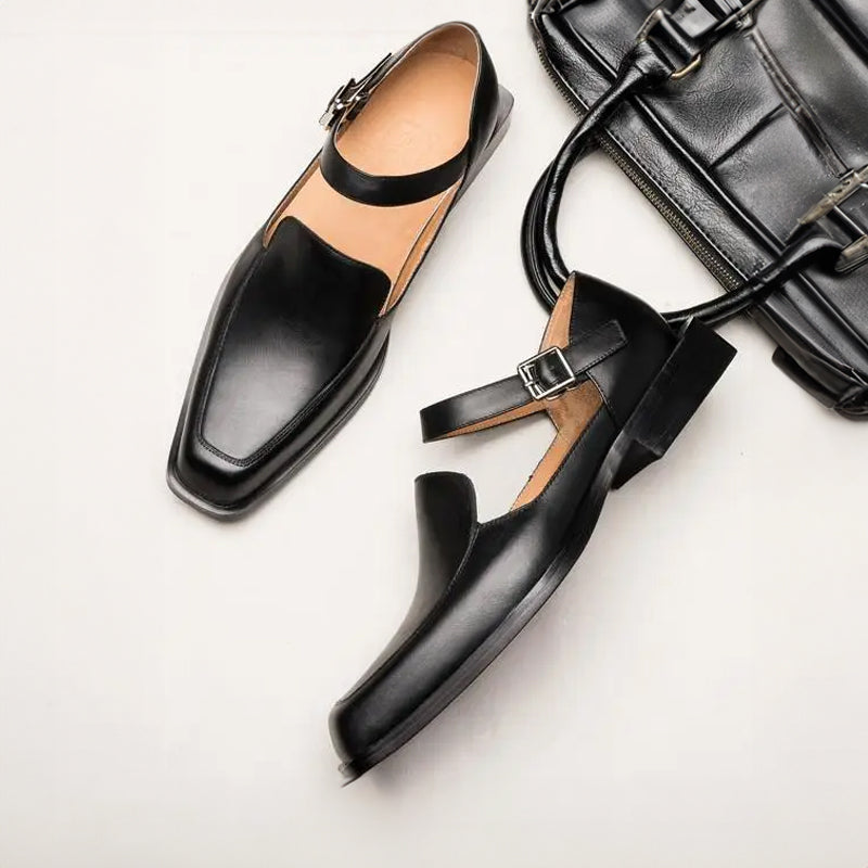 Theodore | Black Leather Sandals