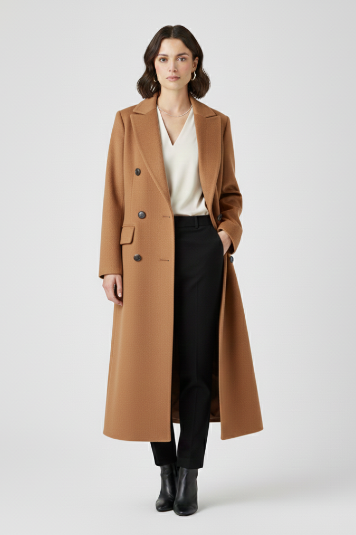 Eliza | Women’s Coat With Lapel Collar And Button Fastening