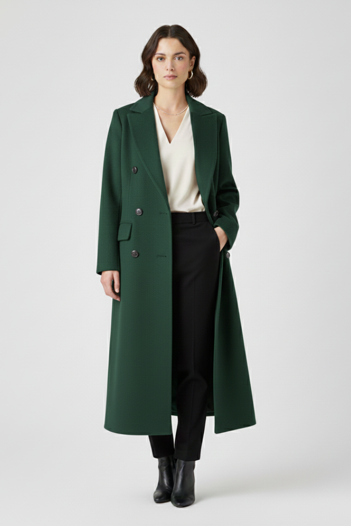 Eliza | Women’s Coat With Lapel Collar And Button Fastening