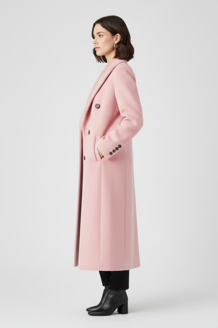 Eliza | Women’s Coat With Lapel Collar And Button Fastening