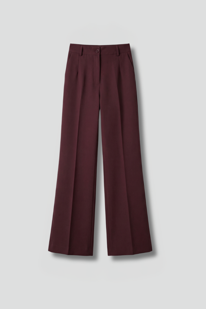 Marcely | Women’s Trousers With High Waist And Straight Leg