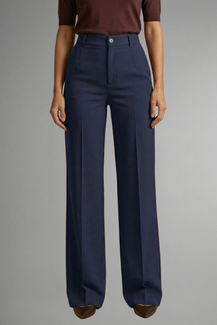 Marcely | Women’s Trousers With High Waist And Straight Leg