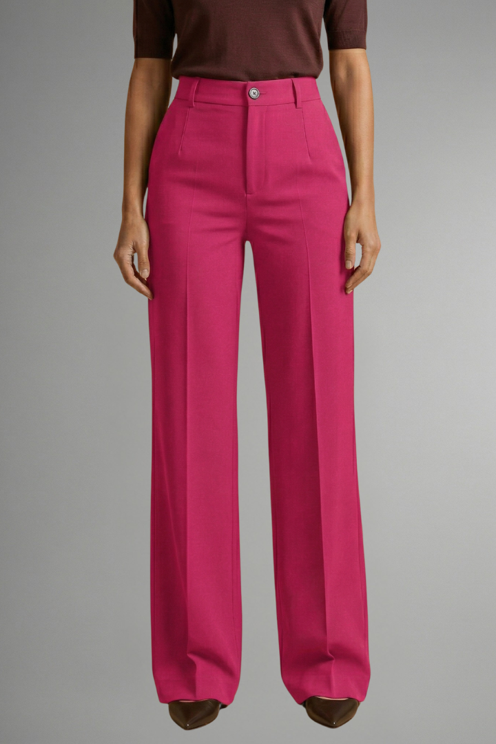 Marcely | Women’s Trousers With High Waist And Straight Leg