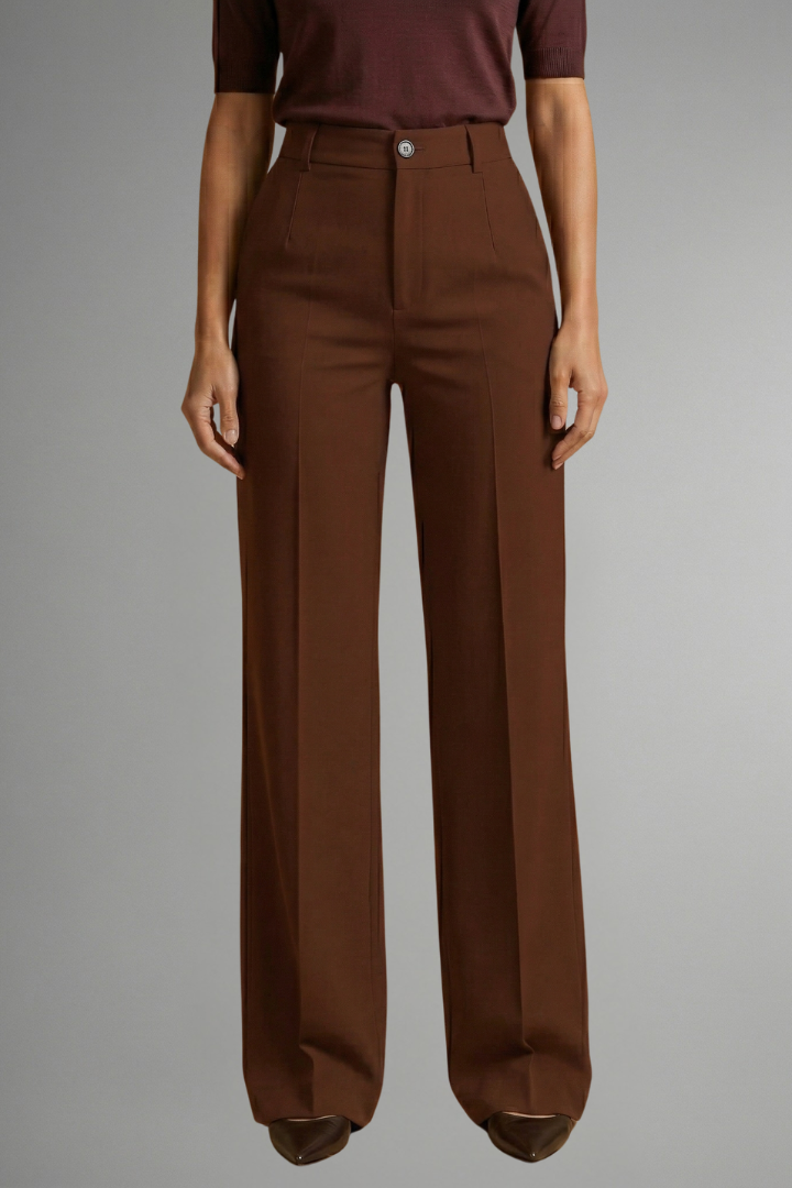 Marcely | Women’s Trousers With High Waist And Straight Leg